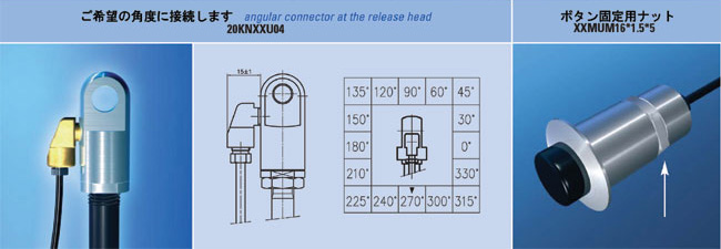 ご希望の角度に接続・ボタン固定用ナット